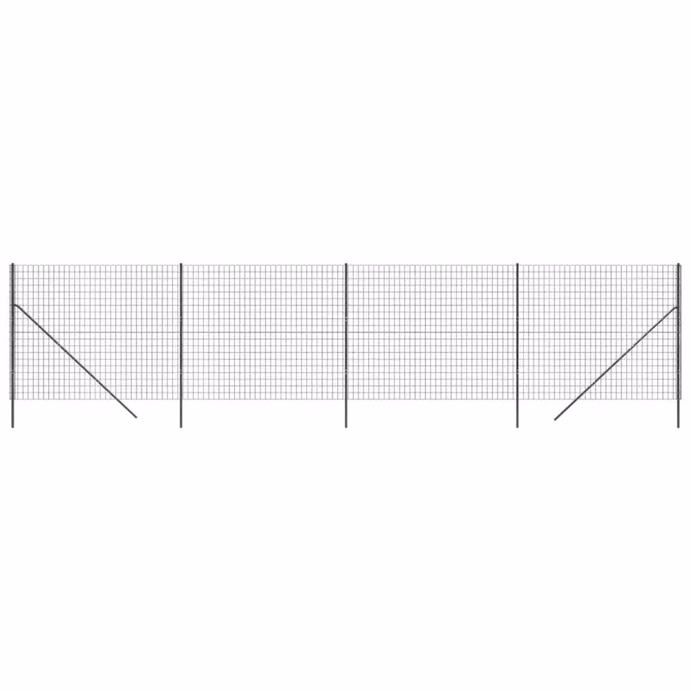 Berkfield Home Durable PVC Coated Galvanised Steel Wire Mesh Fence in Anthracite Black, W: 10 m, H: 1.6 m – 2