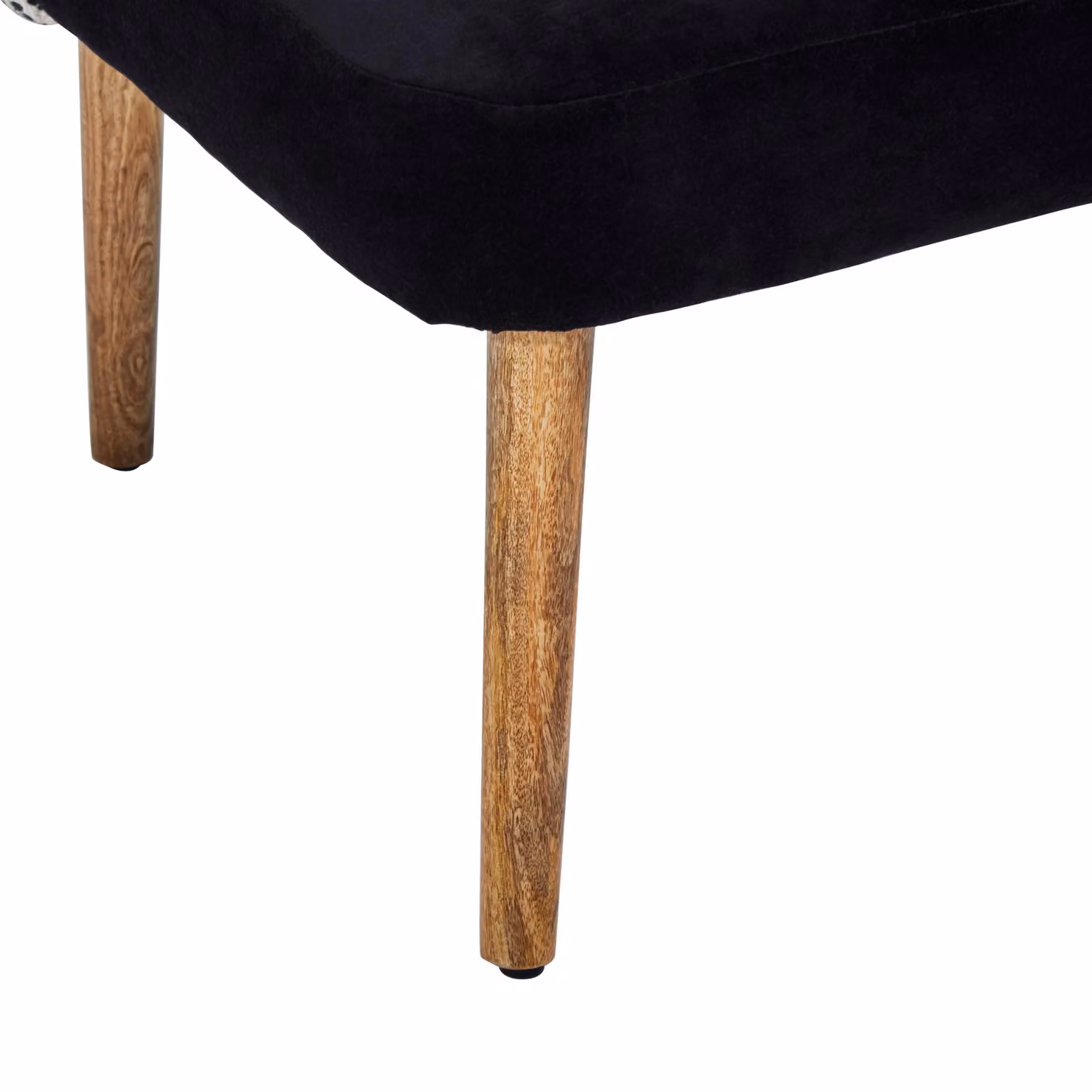 Orsina Moroccan Style 2-Seater Velvet Sofa with Black Mango Wood Carved Frame – 2