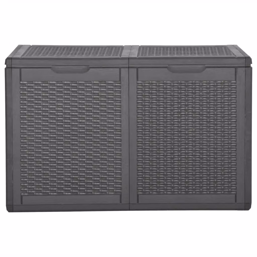 Berkfield Home Garden Storage Box 180L Black Rattan Plastic – 2