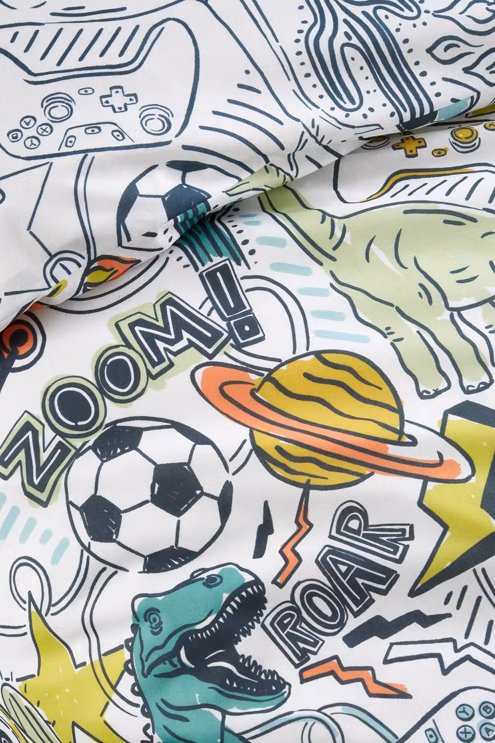 Bedlam Doodle Zoom Reversible Easy Care Duvet Cover Set, Multicolour, W/D/H: 90 x 200 cm – 3