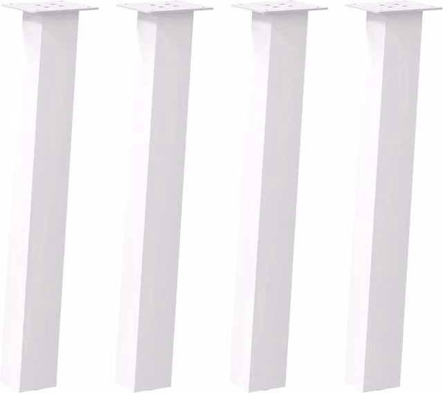 Berkfield Home Steel Coffee Table Legs, 4 Pieces, White, Height: 72 cm