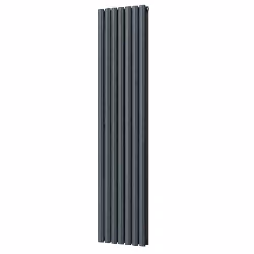 UK Radiators Omeara Anthracite Elliptical Tube Double Panel Vertical Designer Radiator, W: 40.6 cm, H: 180 cm – 2