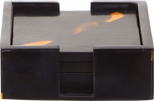 Orsina Roma Set of Four Square Tortoise Shell Coasters in Black – 1