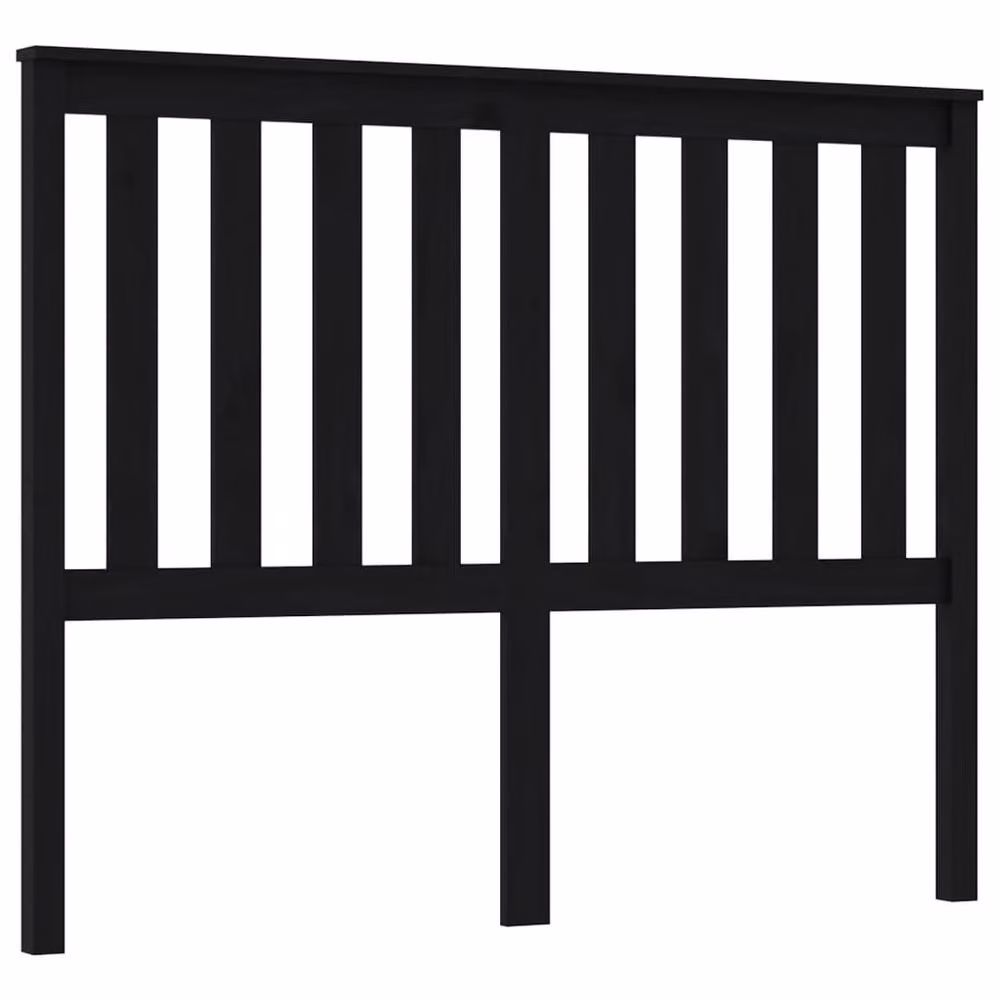 Berkfield Home Beautiful Bed Headboard in Black Solid Pine Wood, W/D/H: 126 x 6 x 101 cm – 3