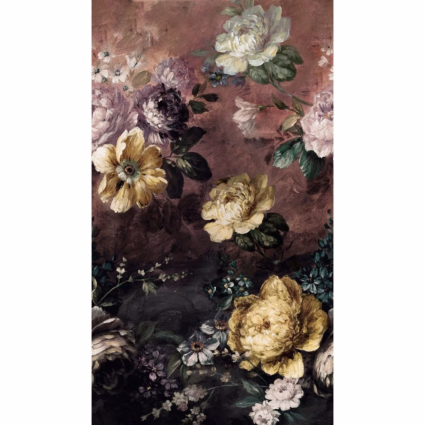 Grandeco Purple Floral Botanical Vinyl Mural Wallpaper, W: 159 cm, H: 280 cm – 3