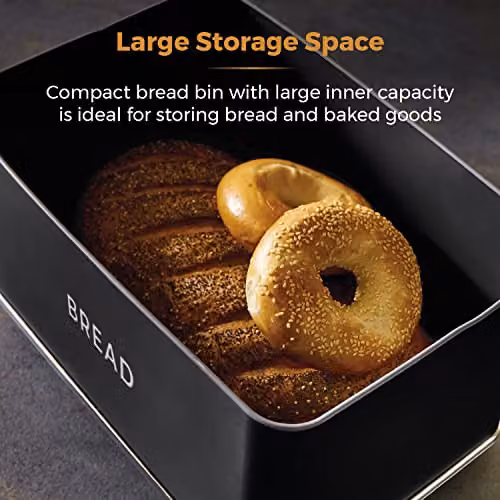 Tower Renaissance Bread Bin in Black, 16L Capacity, W/D/H: 35.5 x 25.0 x 23.5 cm – 3