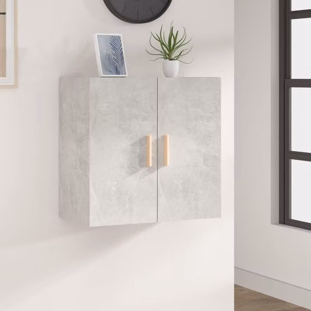 Berkfield Home Wall Cabinet in Concrete Grey and White, W/D/H: 60 x 30 x 60 cm – 1
