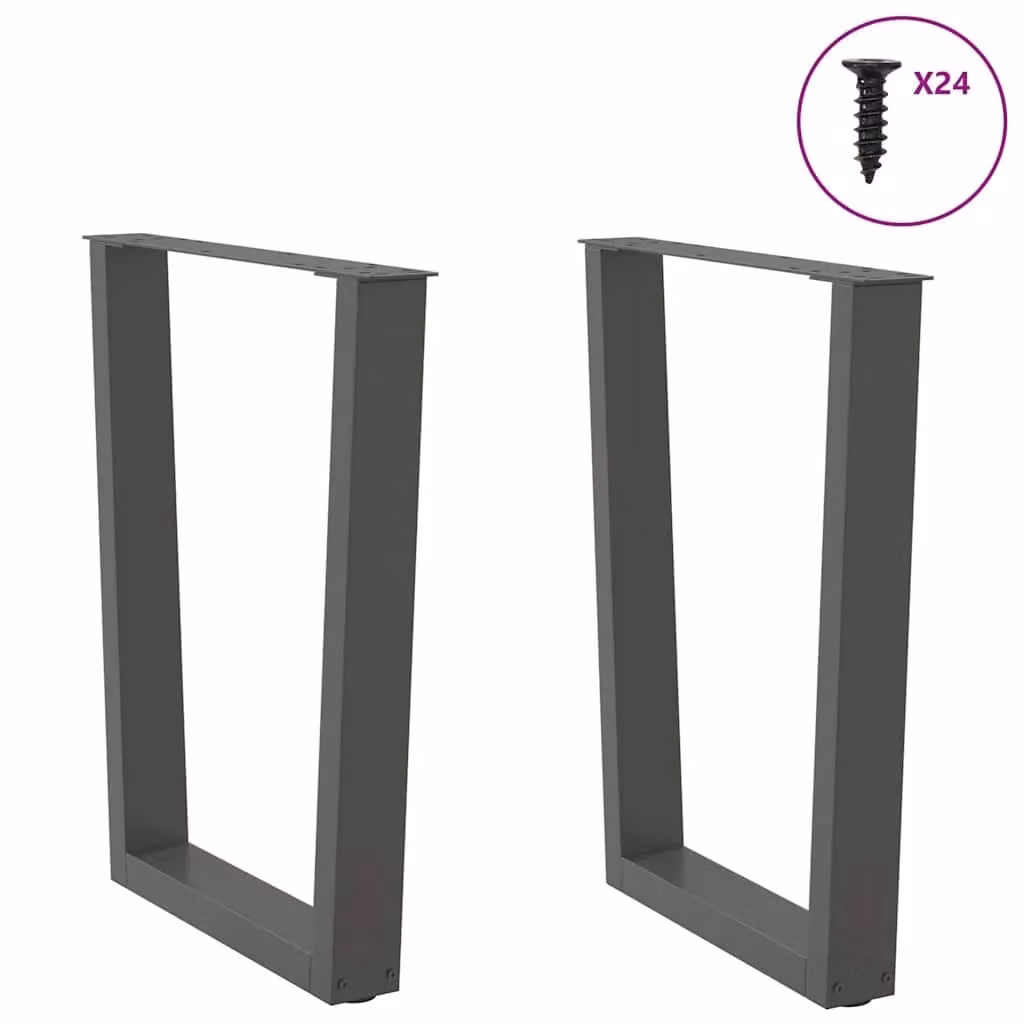 Berkfield Home V-Shape Dining Table Legs, 2 Pieces, Anthracite Black Steel, W/D/H: 60 x 60 x (72-73.3) cm – 3
