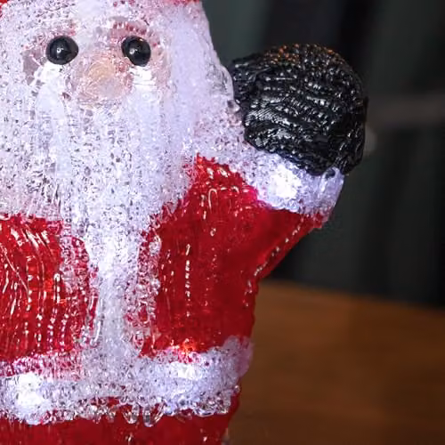 Samuel Alexander Red Light Up Christmas Ice Santa with 12 Cool White LEDs, 16 cm – 3