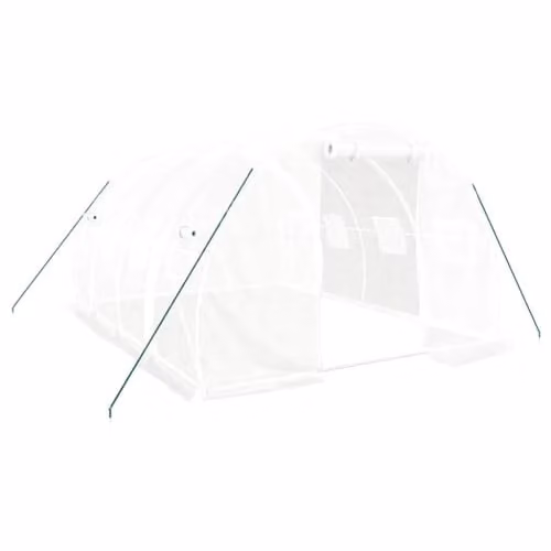 vidaXL Greenhouse with Steel Frame in White, 12 m², W/D/H: 4 x 3 x 2 m