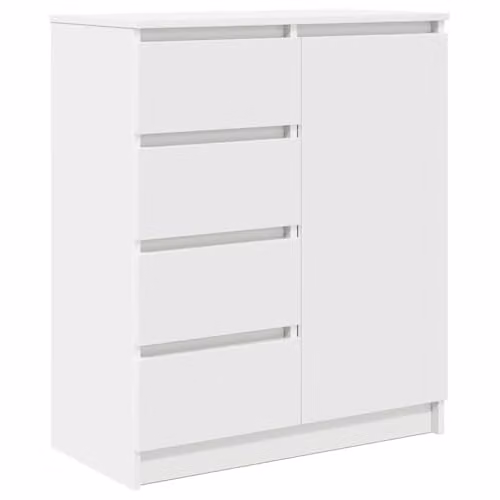 vidaXL Sideboard with Drawers in White Matt MDF, W/D/H: 71 x 35 x 84 cm