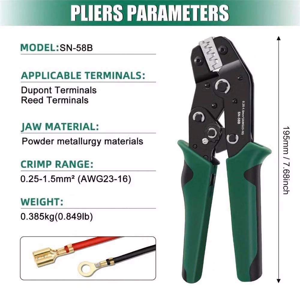 SPETLEK UK Ratchet Crimper Wire Plier Kit for Electrical Cable Terminals, Green Steel Set – 2