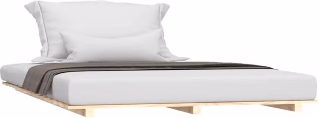 Berkfield Home Beautiful King Size Bed Frame in Solid Pine Wood, Beige, W: 150 cm, D: 200 cm