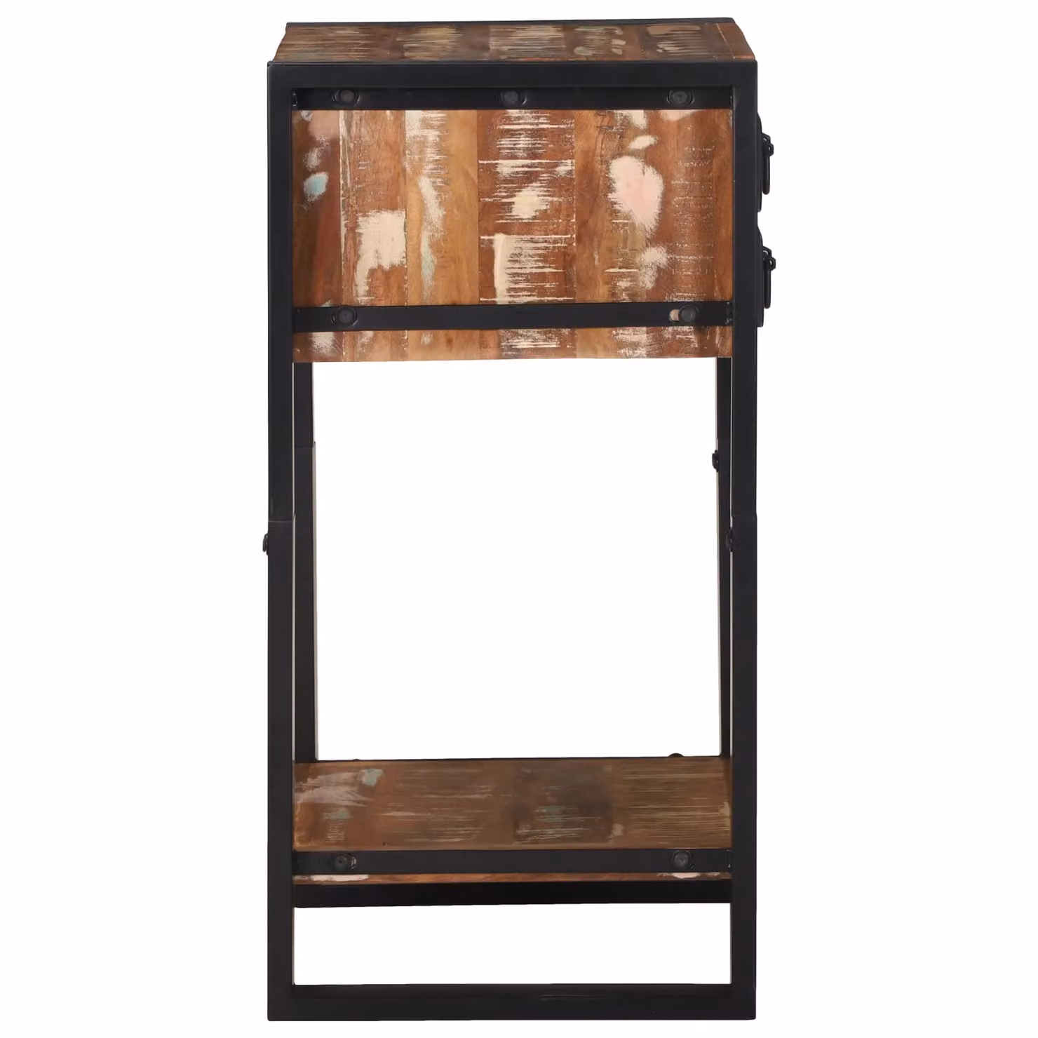 Berkfield Home Telephone Stand in Brown Reclaimed Solid Wood, W/D/H: 40 x 40 x 80 cm – 3
