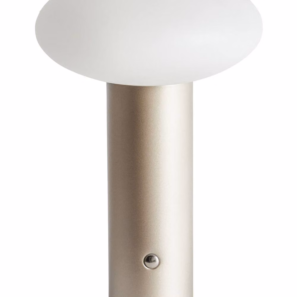 Wyld and Coco Gold LED Wireless Table Lamp, Modern Dimmable Rechargeable Metal and Glass Mushroom Lamp – 2