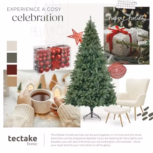 tectake Prancer Artificial Christmas Tree in Green, Height: 210 cm – 7