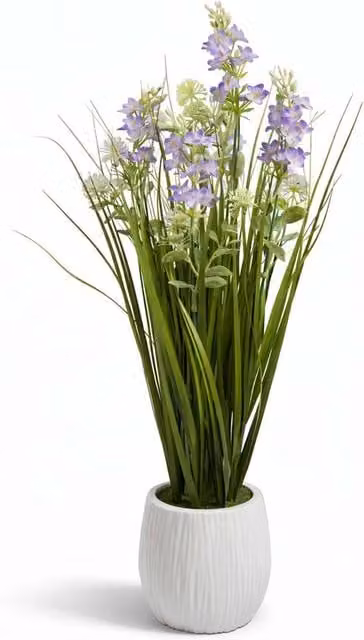 Crystals Modern Faux Artificial Lavender Plants in Pot, Purple and Green, Height: 50 cm