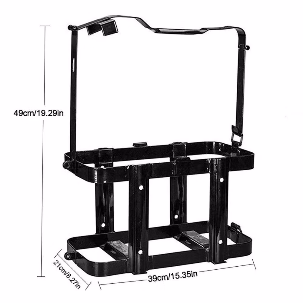 FLAVORA Carbon Steel Gas Can Holder Rack Accessory in Black, Width: 50 cm – 3