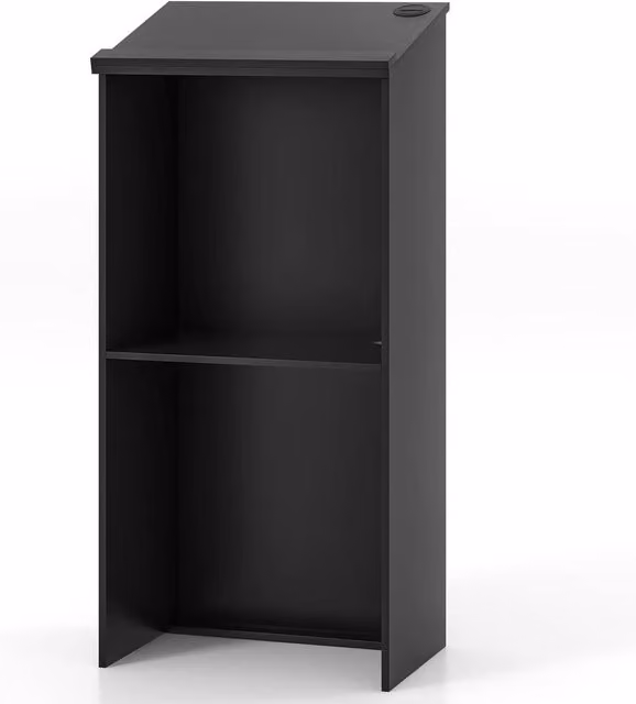 Havendro Wooden Podium Lectern Stand with Storage Shelf, Black, H 117.0 cm x W 58.0 cm – 1