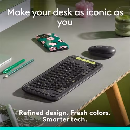 Logitech Pop Icon Keys Wireless Bluetooth Keyboard - Black, Grey and Green – 3