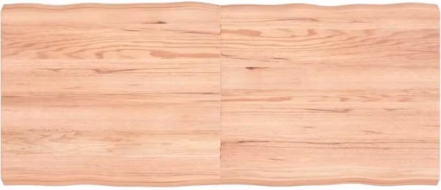 Berkfield Home Light Brown Live Edge Table Top Solid Oak Wood, W: 140 cm, D: 60 cm, H: 2-6 cm