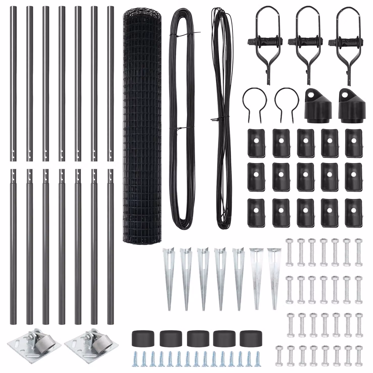 Berkfield Home Euro Fence with 7 Spike Posts, Galvanised Steel, Grey/Silver, W: 10 m, H: 1.6 m – 4