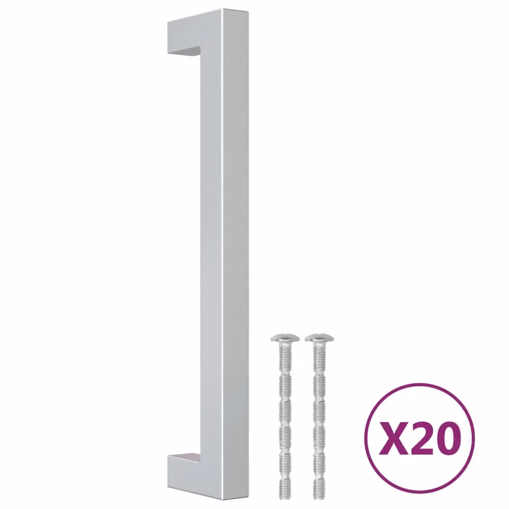 Berkfield Home 20 Pack Silver Brushed Stainless Steel Bar Cabinet Handles, 160 mm – 2