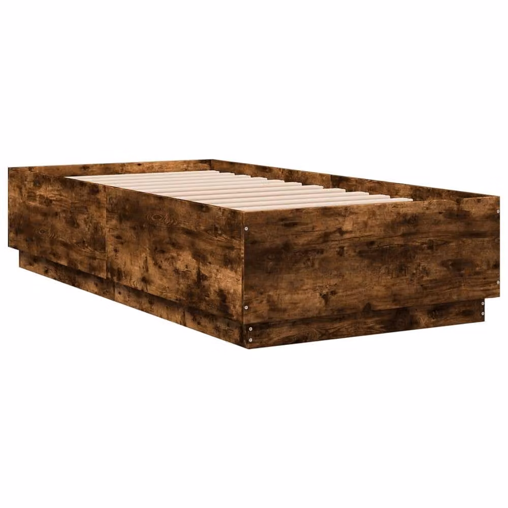 Berkfield Home Smoked Oak Small Single Bed Frame in Brown, W/D/H: 75 x 190 cm – 3