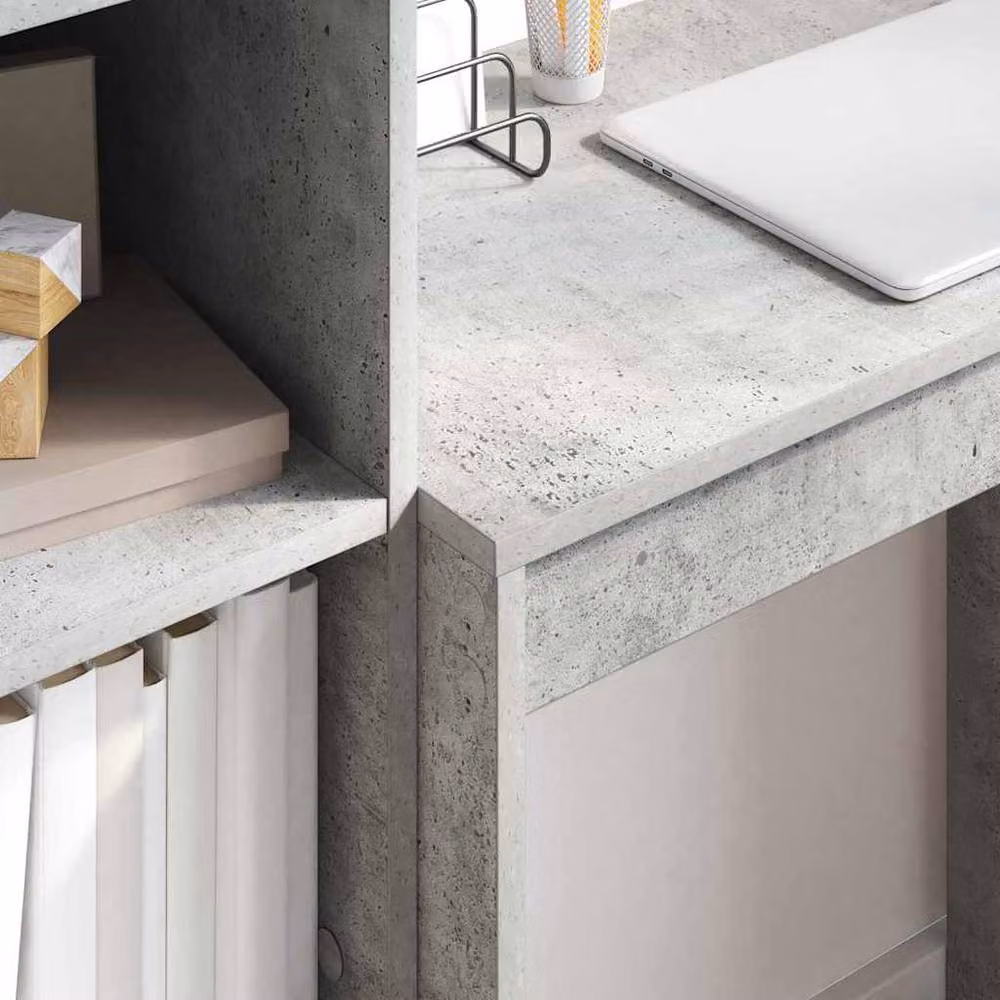 Berkfield Home Modern Computer Desk in Concrete Grey – 3