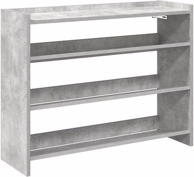 Berkfield Home Concrete Oak Shoe Rack in Grey, W/D/H: 80 x 25 x 62 cm