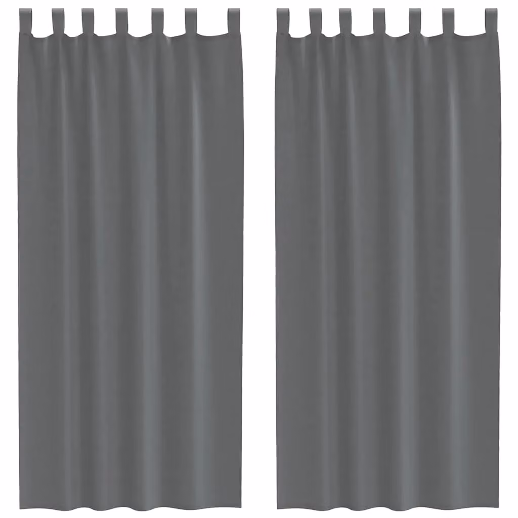 Berkfield Home Voile Curtains with Loops, 2 Pack, Grey, W: 140 cm, H: 245 cm – 2