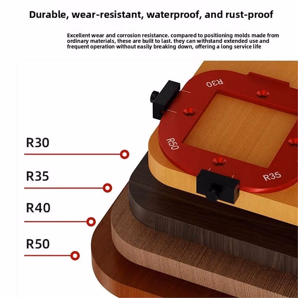 Kelvenix 2-Piece 4-in-1 Aluminum Alloy Woodworking Corner Radius Router Jig in Red – 5