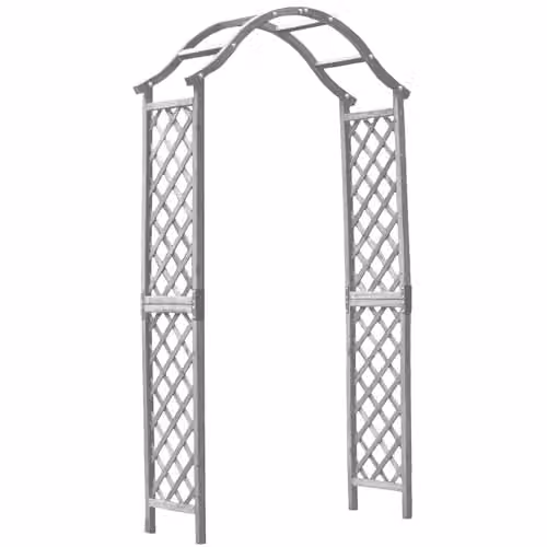 Gr8 Garden Grey Wooden Garden Arch with Trellis for Climbing Plants and Roses – 2