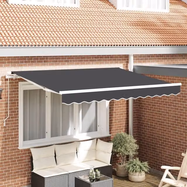 Berkfield Home Anthracite Polyester Awning Replacement Fabric for 2.5 x 2 m Frames
