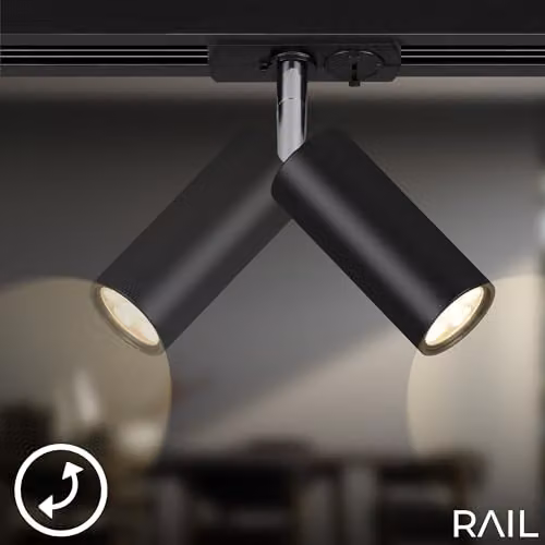 Briloner Black 4.5W LED Track System Spotlight with Warm White Light – 6