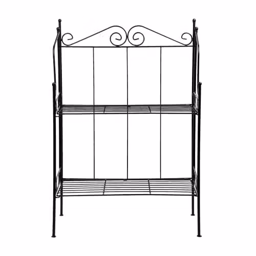 Esschert Design Black Metal Folding Plant Stand, W/D/H: 25.9 x 56.5 x 79.3 cm