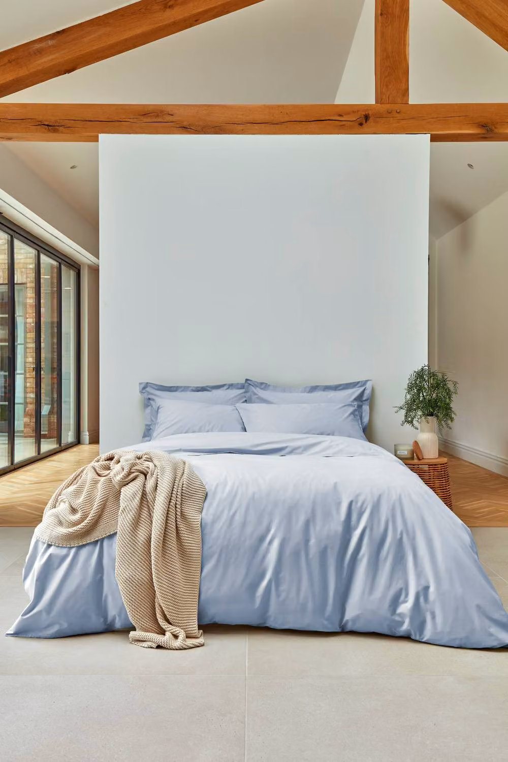 CHRISTY Pure Cotton Percale Duvet Cover Set in Pale Blue, Single (90 x 200 cm) – 2