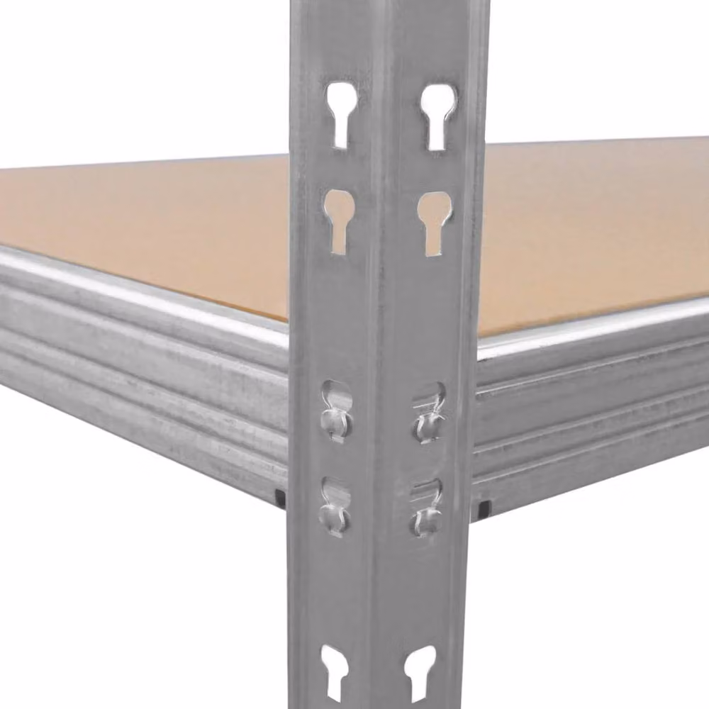 Monstershop Heavy-Duty Freestanding Racking Unit with Adjustable Shelves in Silver, H 186 x W 60 x D 40 cm – 4
