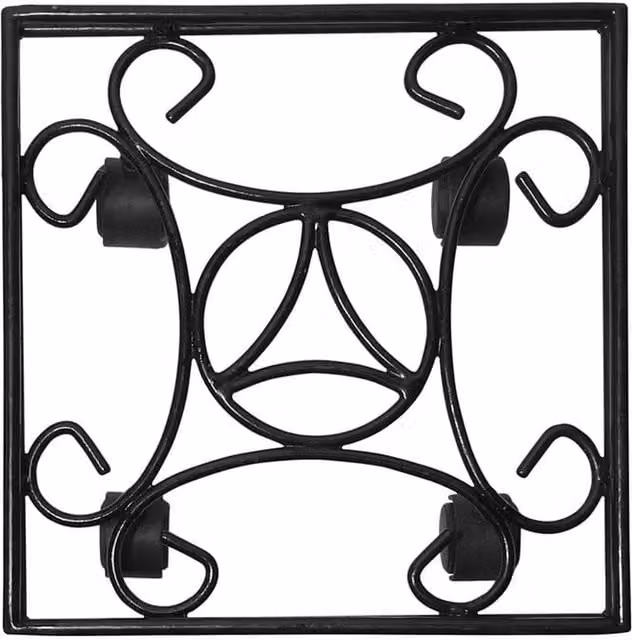 Garden Pride Square Heavy Duty Pot Caddy, Black, Diameter: 30.48 cm