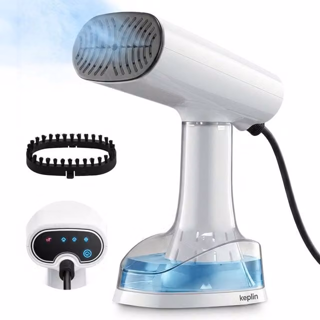 Keplin 2-in-1 Portable Handheld Garment Steamer, White Foldable Travel Steamer – 1