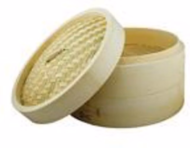 Dexam 2-Tier Round Bamboo Steamer, Diameter: 25 cm, Beige