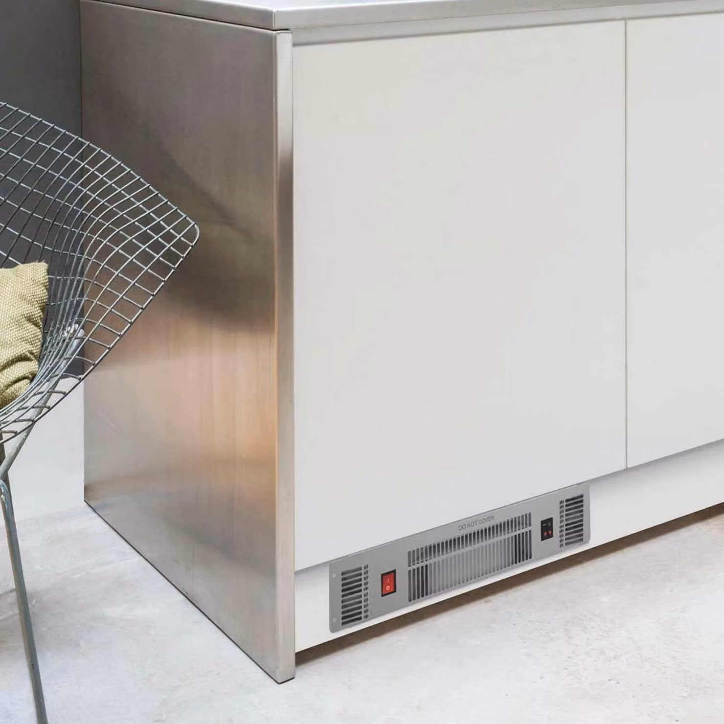 SIA 2kW Slimline Electric Kitchen Plinth Heater PLH1 in Silver Stainless Steel – 3