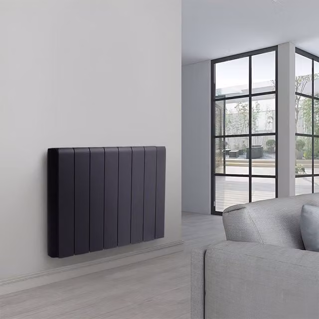 Livingandhome Black Ceramic Fan Heater with Remote and App Control, Wall Mounted, Height: 71.5 cm