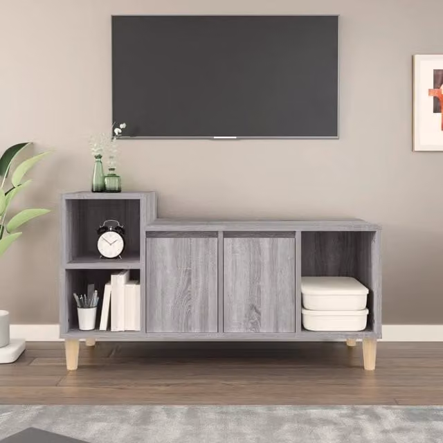 Berkfield Home Classic TV Cabinet in Grey Sonoma, W/D/H: 100 x 35 x 55 cm – 1