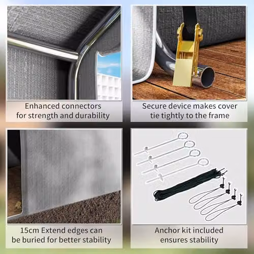 Outsunny Grey Garden Shed Storage Tent with Steel Frame – 6