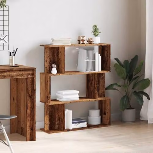 vidaXL Book Cabinet in Old Wood Brown, Engineered Wood, W/D/H: 80 x 24 x 96 cm – 2