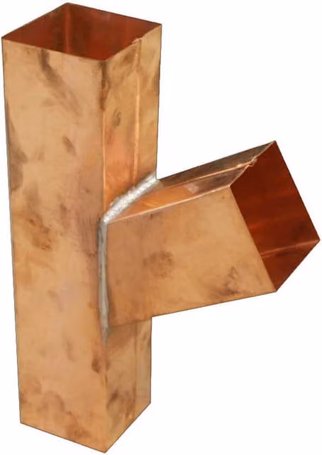 Coppa Gutta Copper Square Downpipe Branch, 80mm x 80mm