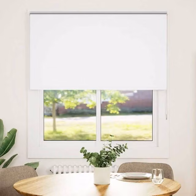 Berkfield Home White Blackout Roller Blind, Thermal Insulating Polyester Fabric, W: 140 cm, H: 150 cm