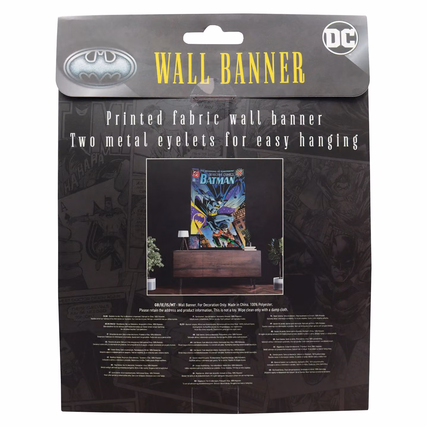 FaNaTtik Batman 85th Anniversary Multicolour Wall Banner, W: 125 cm, H: 85 cm – 2