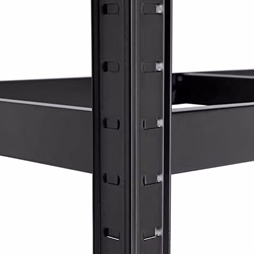 AMOS Heavy Duty 5 Tier Adjustable Steel Shelving Unit, Black, H 180 x W 90 x D 40 cm – 4